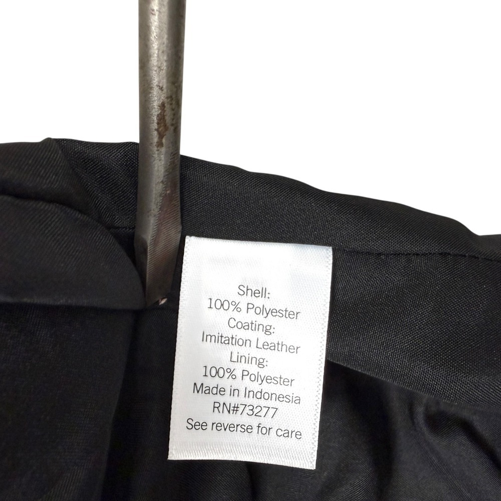 Nine West Women's Black Faux Leather Blazer Jacket Size M Mid-Length Button - Picture 4 of 6